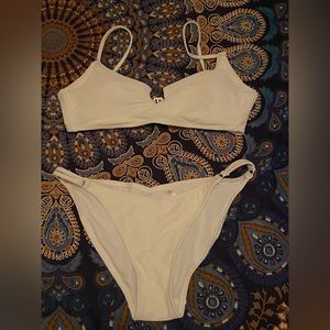 Two piece white bikini